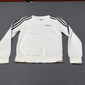 Adidas White Crewneck with Black Stripes